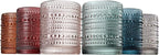Khen Beaded Hobnail Tumbler Drinking Glasses Set | Set of 6 | Vintage Colored Hobnails 11 OZ Muted Bubble Design Whiskey, Old-Fashioned, Embossed Design Glass Water, Wine, Cocktail HAND WASH ONLY