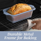 COOK WITH COLOR 17 Pc. Silicone Baking Pan Set - Non-Stick & Easy Clean Silicone Muffin Pans for Baking with Sturdy Metal Frame for Stability, Flexible Cake Molds, Includes Measuring Cups and Spoons