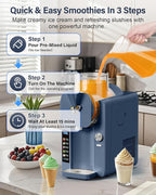 2-in-1 Slush and Ice Cream Maker - 6 Modes for Smoothies, Milkshakes, Cocktails, Margaritas, and Ice Cream, Double-Layer Tank, Ice Cream Cone Holder, Self-Cleaning - Perfect for Home Use