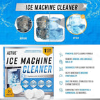 ACTIVE Ice Machine Cleaner Maker Descaler - 24 Clean Tablets Compatible with Frigidaire, Opal, GE Profile, Kitchenaid, Nickel Safe Scale Remover for Countertop, Nugget Ice Makers - Bulk 1 Year Supply