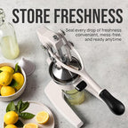 Zulay Kitchen Cast Iron Juicer - Easy-to-Clean Heavy-Duty Manual Juicer, Professional Citrus Juicer - Stainless Steel Lemon Squeezer - Manual Citrus Press & Orange Squeezer - Orange Juicer – White