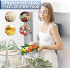Gulex Colander Stainless Steel 3-Quart, Metal Strainer with Base, Strainer for Kitchen Food, Dishwasher Safe