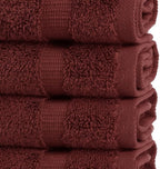 Chakir Turkish Linens | Hotel & Spa Quality 100% Cotton Premium Turkish Towels | Soft & Absorbent (4-Piece Washcloths, Cranberry)