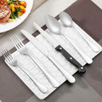 24 Pcs Forks and Spoons Silverware Set, Food Grade Stainless Steel Flatware Cutlery Set for Home, Kitchen and Restaurant, 12 Dinner Fork(8") and 12 Teaspoon(6.7"), Mirror Polished, Dishwasher Safe