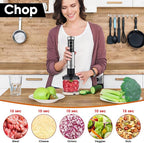 Immersion Blender Handheld for Kitchen,Emulsion Blender Handheld with Titanium Blades,12 Speed Electric Hand Mixer with BPA Free Attachments:Chopper Bowl,Whisk,Milk Frother,Measuring Cup