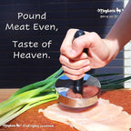 Meykers Meat Pounder Tenderizer | Smash Burger Press | 1.85 lb Heavy Duty | 304 Stainless Steel | Chicken Flattener Masher Beater Kitchen Tool | Aplanadora de Carnes y Pollo | Dishwasher Safe