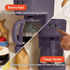 bella 12 Cup Programmable Coffee Marker, Reusable Dishwasher Safe Accessories, Easy LCD diaply, Auto Shutoff, 900 watt, Plum