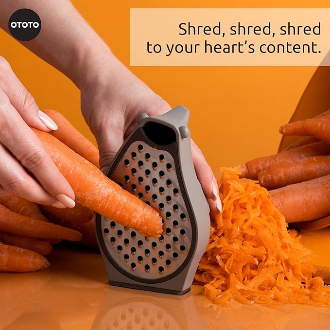 OTOTO Mushroom - Foldable Kitchen Funnel + Barry The Bear Box Cheese Grater (Bundle of 2)