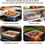 Aluminum Foil Pans, Extra Heavy Duty Disposable Aluminum Baking Pans, 14.57"×10.63" Steam Table Pans for Cooking, Heating, Storing, Prepping Roasting and Chafing (15 Pack Silver)