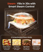 FOTILE HYZK32-E3 ChefCubii 1.1 cu. ft. 4-in-1 Steam-Combi Oven with Steam-Bake, Air Fry, Convection, Dehydrator Functions, and 50 Preset Menus,White