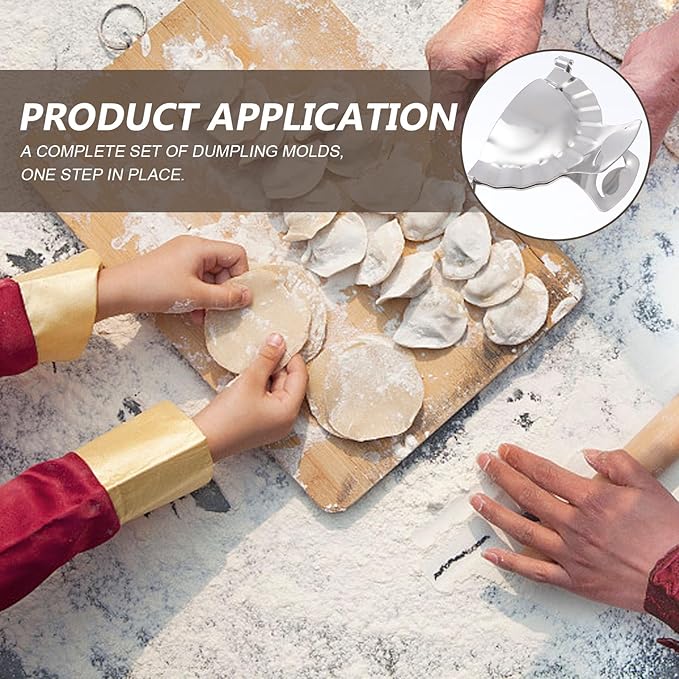 Dumpling Tool Set Stainless Steel 5pcs Dumpling Mold Cutter and Stuffing Spoon Kit for Kitchen Utensils Food-grade Cooking Gadget