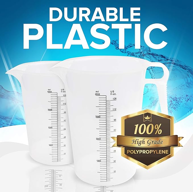 8oz (250 mL) Measuring Pitcher, Plastic, Multipurpose - Great for Chemicals, Oil, Pool and Lawn - Ounce (oz) and Milliliter (mL) Increments (1 cup)
