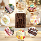 Letter Alphabet Silicone Molds BPA Free Food Grade Non-Stick Easy Release Reusable Baking Molds for Chocolate Cake Ice Tray DIY Cake Decorating Kitchen Baking Tools