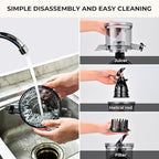 SUSTEAS Cold Press Juicer, 300W, 5.3" Large Feed Chute, 1.5L Capacity, Automatic Feeding, High Yield, Easy to Clean, Ideal for Whole Fruits & Vegetables, Black