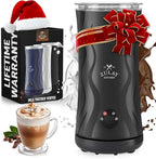 Zulay 4-in-1 Milk Frother and Steamer - Automatic Hot and Cold Foam Maker with Auto Shut Off & Temperature Control for Coffee, Latte, Cappuccino, Hot Chocolate - Gray