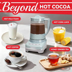 29 Oz Hot Chocolate Maker Machine, Electric Milk Frother and Steamer, Hot Cocoa Maker Machine for Hot Chocolate Bar, Detachable Pitcher, 2 Speed Mode, 3.5 Cups, Aqua