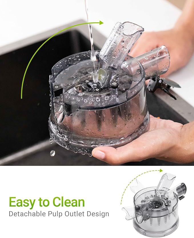 TUUMIIST Juicer Machines, Cold Press Juicer with 5.3" Extra Large Feed Chute Fit Whole Fruits & Vegetables Easy to Clean, High Juice Yield, BPA Free (Black)