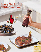 Electric Salt and Pepper Grinder Set with Storage Base, Stainless Steel Rechargeable Salt and Pepper Grinder Set with 4.5 oz Large Capacity, 1.8" Wide Mouth, Adjustable Coarseness, Ideal for Kitchen