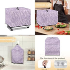 Purple Lavender Flower Print Meat Slicer Cover with Organizer Pocket, Fit for Elite for Standard Meat Slicer, Dust-proof Slicer Machine for Home Food Slicer, 16x13x13 Inch (Only Cover)