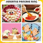 Tioncy 4 Packs Large Omelette Rings for Griddle 8 Inch Stainless Steel Nonstick Pancake Molds Round Omelet Egg Ring Maker with Silicone Handle Grill and Oil Brush for Frying Egg Omelette Muffins