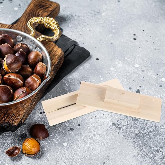 FUOYLOO Manual Chestnut Opener and Peeling Tool Wooden Household Chestnut Cracker Manual Nut Cutter and Nuts Lotus Seeds Kitchen Specialty Gadget for Home Use