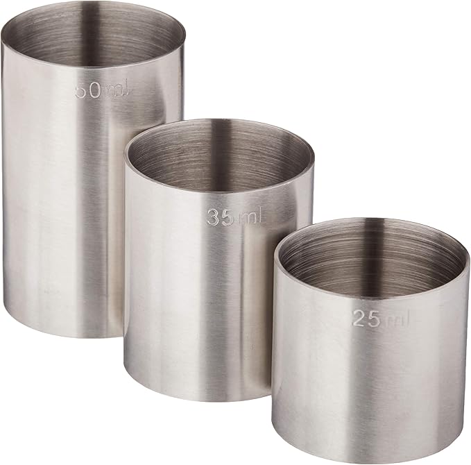 Barfly Thimble Measure, Set, 25/35/50 ml., Stainless Steel