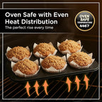 Wrenbury Jumbo Muffin Pan 6 Cup Set of 2 - Nonstick XL Deep Muffin Pan for Baking 3.75" Cup - Big Cup Tin - Oversized Extra Large Cupcake Mold - PTFE Free