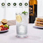 15oz and 22oz Clear Acrylic Glasses Drinkware (Set of 8), Honeycomb Stackable Shatter-Proof Plastic Tumblers, Reusable Plastic Drinking Glasses, BPA-Free, Dishwasher-Safe