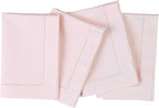Solino Home Pink Napkins Set of 4 - Cotton Linen Hemstitch Dinner Napkins Cloth 20 x 20 Inch for Valentines, New Year - Handcrafted and Machine Washable