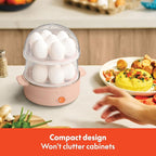 bella Electric Egg Cooker, 14 Eggs Capacity Tray, Double Stack, for Poached, Scrambled, Hard, Medium & Soft Boiled Eggs, Omelets and Steamed Dumplings, Auto Shutoff, 360 Watt, Blossom