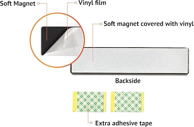Clean dirty magnet for dishwasher, Kubik Letters Premium Stainless Steel Grade 304, Kitchen Organizers and Storage Decor Accessories, Extra Adhesive Tapes Included.