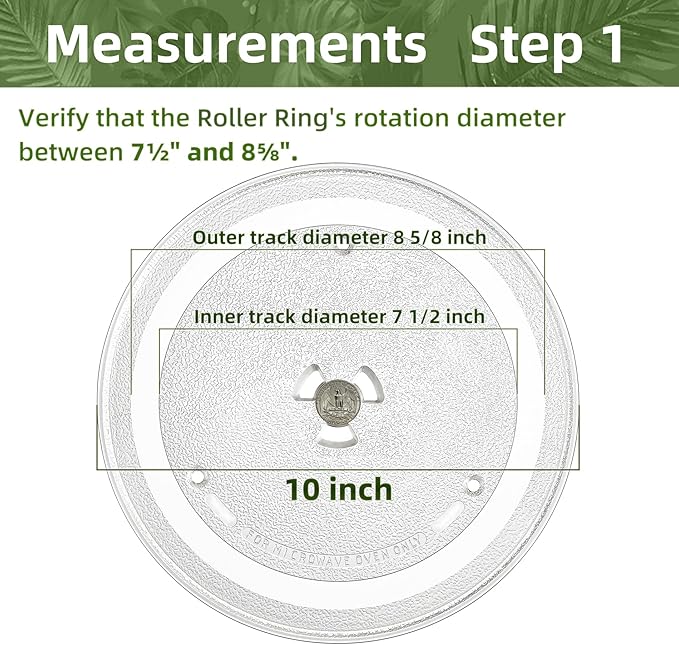 10" Microwave Turntable Compatible with 10 inch Replacement Microwave Glass Plate for Amana
