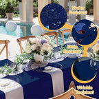 BRILLMAX 10 Pack Navy Blue Tablecloths for 6 Foot Rectangle Tables 60 x 102 Inch - 6ft Rectangular Bulk Linen Polyester Fabric Washable Cloth Cover for Wedding Reception Banquet Birthday Party