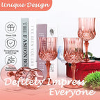 Plastic Wine Glasses, Plastic Goblets Vintage Style Cordial Unbreakable Drinking Glasses, Reusable Drinkware for Wedding Reception, Grand Event Party Supplies (48, Rose Gold)