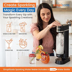Simpli Soda BLÜ Sparkling Water Maker, Premium Soda Streaming Machine, Carbonated Water Machine and Soda Maker - Black (Machine + 1 CO2 Cylinder)