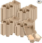 40 Pack Empty Egg Cartons Bulk, 4 Count Pulp Fiber Egg Tray Holder Eggs Storage Containers for Family, Farm,Market