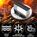 2lb Smash Burger Press Stainless Steel, Burger Smasher for Griddle Heat Resistant Handle, Hamburger Press, Dishwasher Safe Grill Press for Griddle, Meat Press Griddle Press for Flat Top Grill Cooking