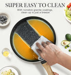 MICHELANGELO Saucepan Set, Nonstick Sauce Pans with Granite Coatings, Stone Sauce Pan with Lids, Non Stick Pot Sets, Sauce Pots 3 Piece, 1Qt, 2Qt & 3Qt