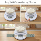 Digital Kitchen Scale – Food Scale for Cooking & Baking (5 kg/11 lb) – High-Precision Weight Scale in Grams Oz Lb – Stainless Platform with LCD Display & Tare Function – Batteries Included