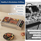 GarveeHome Electric Indoor Grill, 1800W Commercial Portable BBQ Grill Smokeless Countertop Grill with Removable Griddle, Stainless Steel, for Restaurant Home Camping Party Picnic