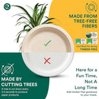 ECO SOUL Compostable 9 Inch(1000-Pack) Biodegradable Heavy-Duty Disposable Eco-Friendly Paper Plates for Christmas Dinner & Parties, Wedding, Event