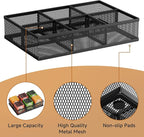 Tea Bag Organizer 6 Grids. Mesh Tea Bag Holder with Handle, Teabag Holder, Tea Station Organizer for Countertop, Pantry, Kitchen, Cabinet - Black