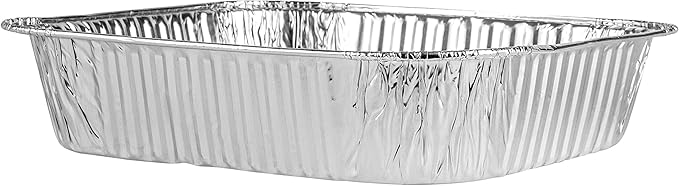 PLASTICPRO Disposable 8'' X 8'' X 2'' Inch Square Aluminum Tin Foil Baking Pans Bakeware - Cookware Perfect for Baking Cakes, Breads, Brownies, Bread, Meatloaf, Lasagna, Pack of 25