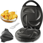 FineMade Electric Empanada Maker Machine with Press Mold,Large Dumpling Maker Press,Pierogi Maker Press Machine,Make 4 Psc of 6 Inches Large Empanadas,Jamaican Beef Patties,Calzones,Pocket Pies,Black