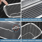 Utensil Drying Rack, 3 Pack Stainless Steel Utensils Holder Dishwasher Silverware Basket, Compact Dish Drainer for Kitchen Countertop, Chopsticks Spoons, Forks, Knifes Organizer