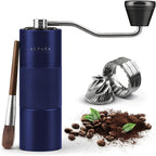 Premium Manual Coffee Grinder for Espresso, Pour Over & French Press with Stainless Steel Conical Burr, Precision Adjustable Hand Grinder, Compact Travel Size - by Alpaca Ventures