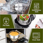 P&P CHEF 6 Inch Cake Pans Set, Round Baking Pan Stainless Steel Layer Birthday Wedding Cake Oven Pans, Non Toxic & Heavy Duty, Deep Side & Mirror Finish, Dishwasher Safe, (1Pc)