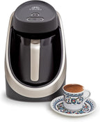 ETHNIQ Turkish Coffee Maker - 100% BPA Free, 120V, 1 to 4 Cup Brewing Capacity with Cook Sense Technology for Delicious Cup of Turkish & Greek Coffee, Turkish Coffee Pot - Black