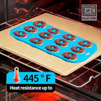 12 hole Silicone Donut Pan, Bite Size Silicone Donut Molds for baking, Mini Donut Mold Heat Resistant, Mini Donut Pan for baking Donuts, Muffin, Cake Biscuit Bagels, Non-stick Bottom, Dishwasher Safe