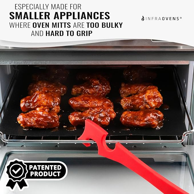 INFRAOVENS Oven Rack Guards and Silicone Push Pull Stick, Heat Resistant Cover and Shelf Puller, Edge Protector and Shield for Toaster and Range, Kitchen Appliances to Prevent Burns and Scars
